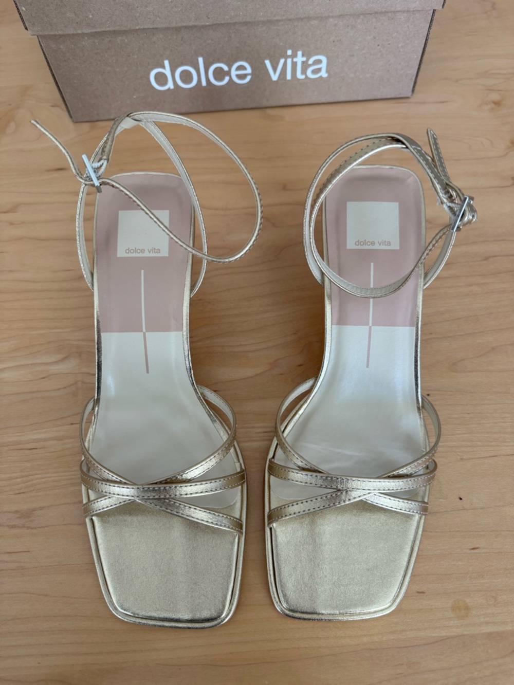 Dolce Vita Gold Metallic Strappy Heeled Sandals